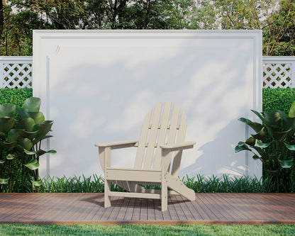 POLYWOOD Classic Adirondack Chair in Sand styled outdoors