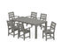 POLYWOOD Lakeside Arm Chair 7-Piece Parsons Dining Set in Slate Grey