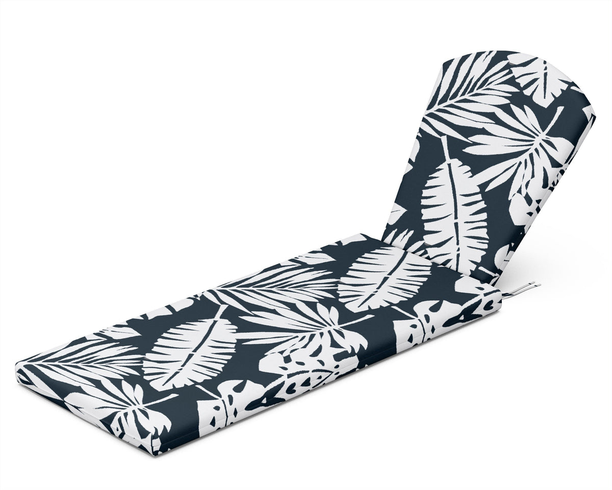 POLYWOOD Chaise Cushion in Leaf Marine Indigo
