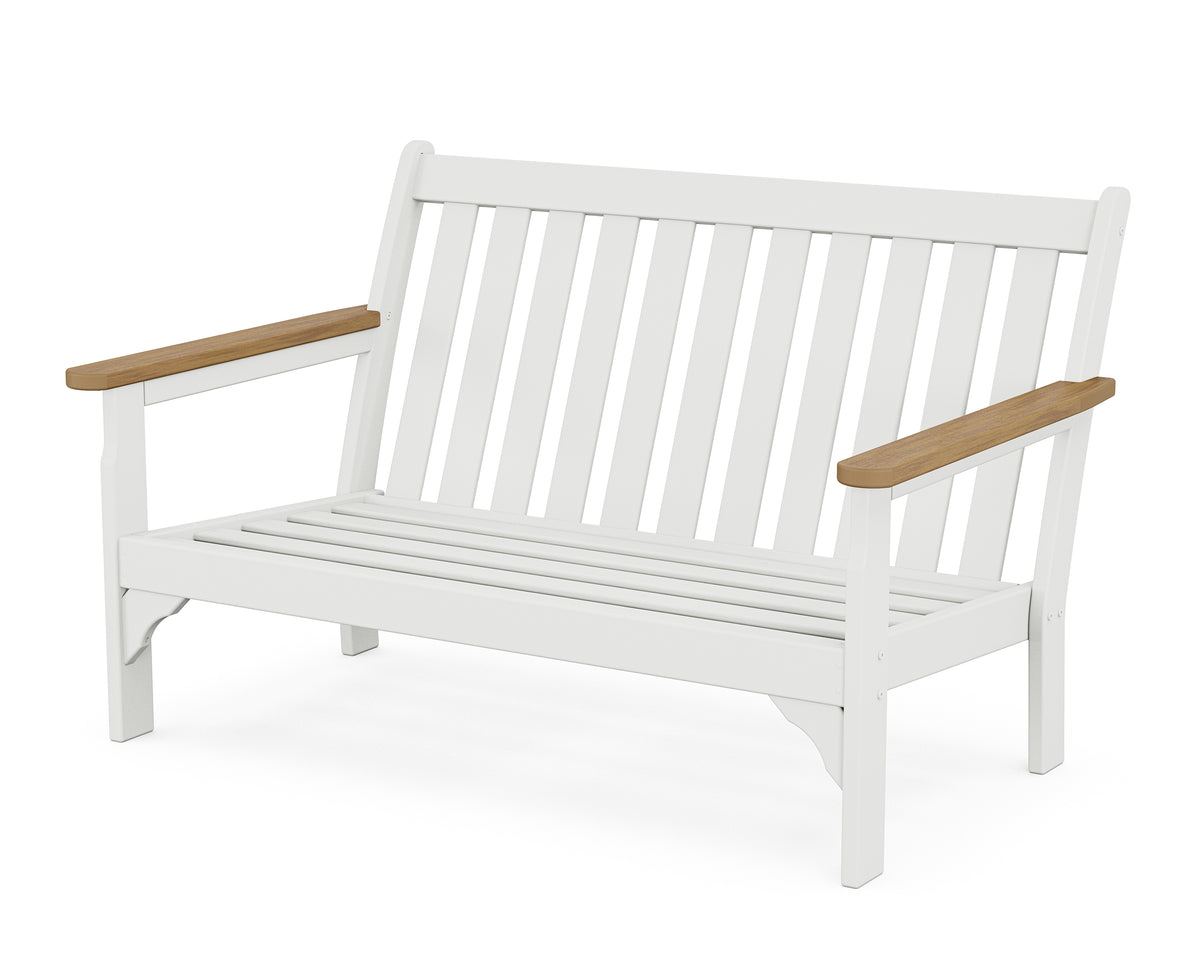 POLYWOOD Vineyard Loveseat Frame in White / Natural