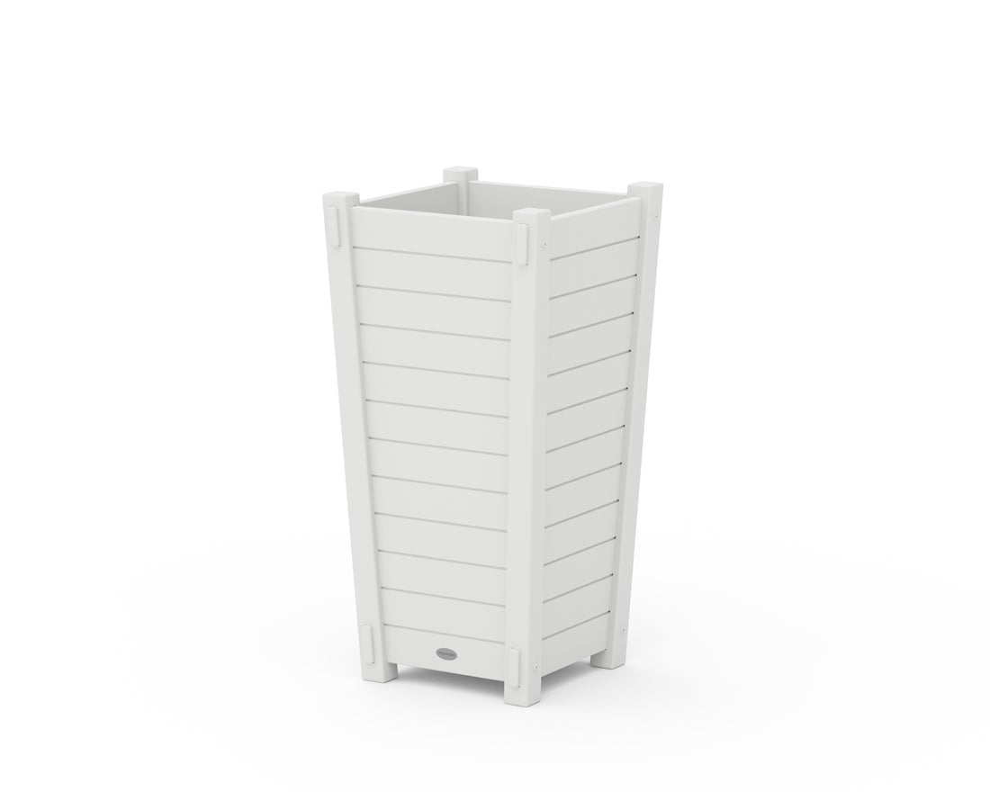 POLYWOOD Nautical Tapered Square Planter Box in White