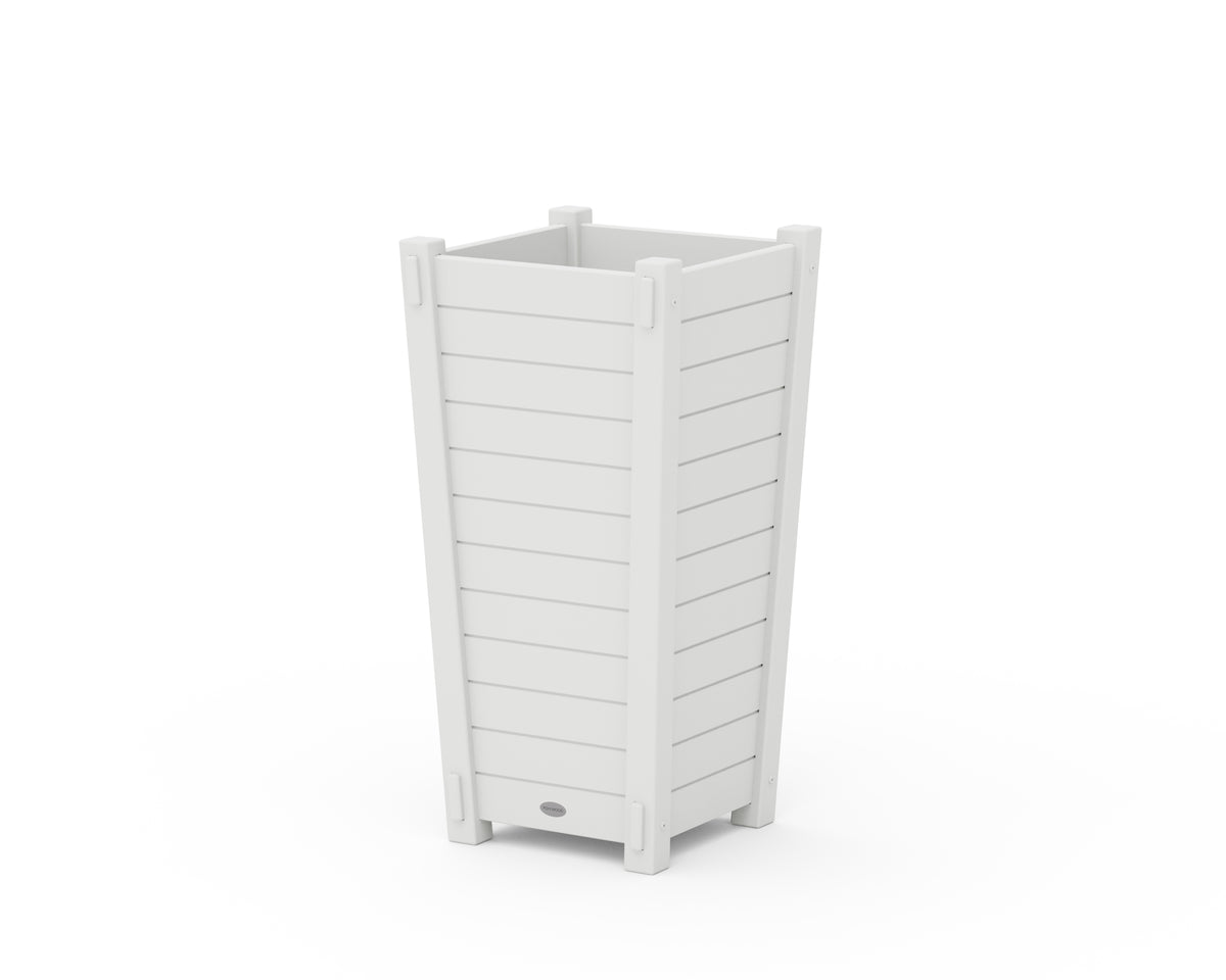 POLYWOOD Nautical Tapered Square Planter Box in White