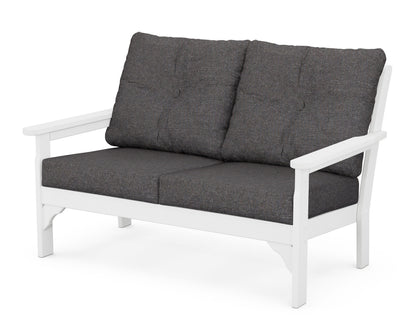 POLYWOOD Vineyard Deep Seating Loveseat in White / Ash Charcoal