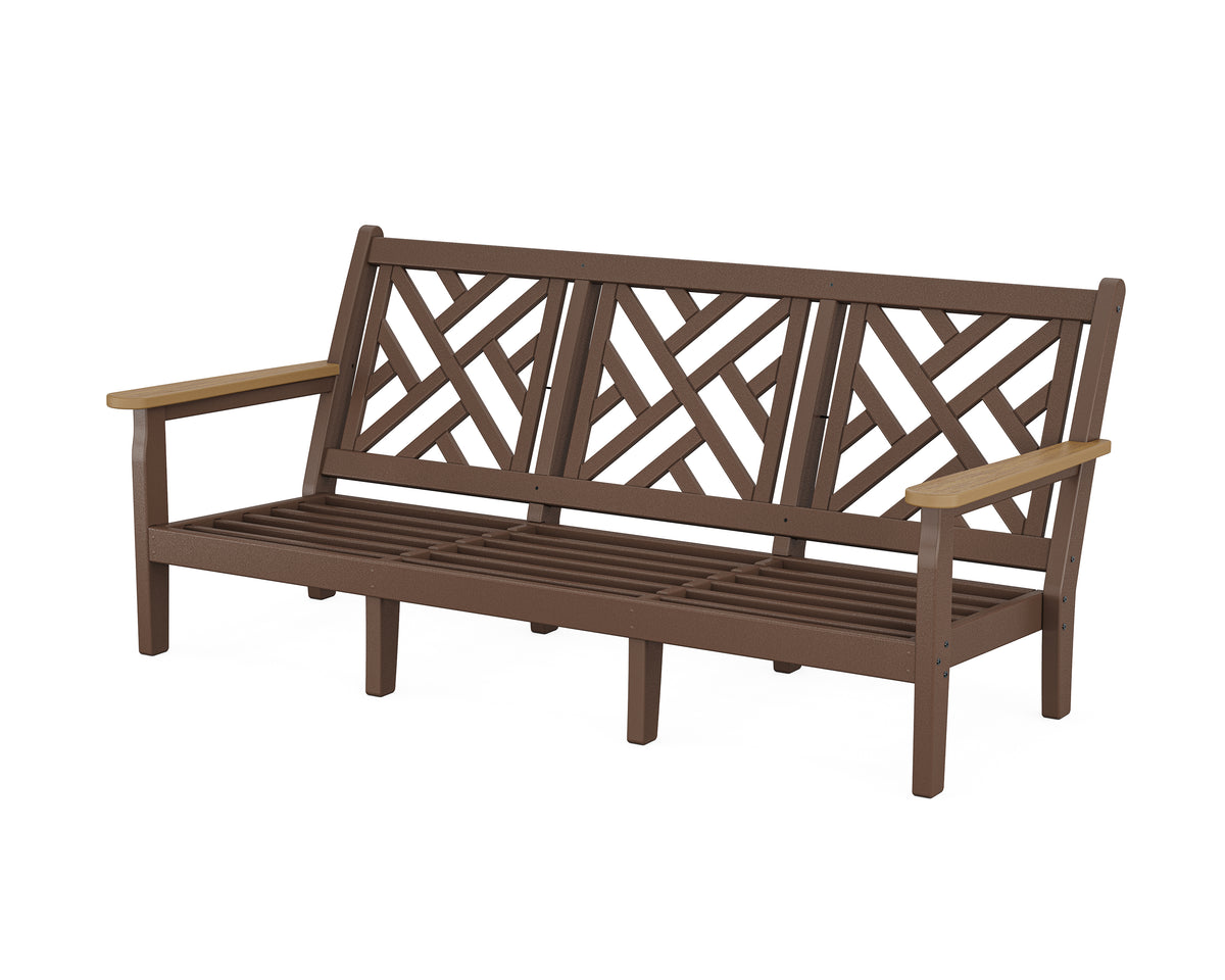 POLYWOOD Chippendale Deep Seating Sofa Frame in Mahogany / Natural