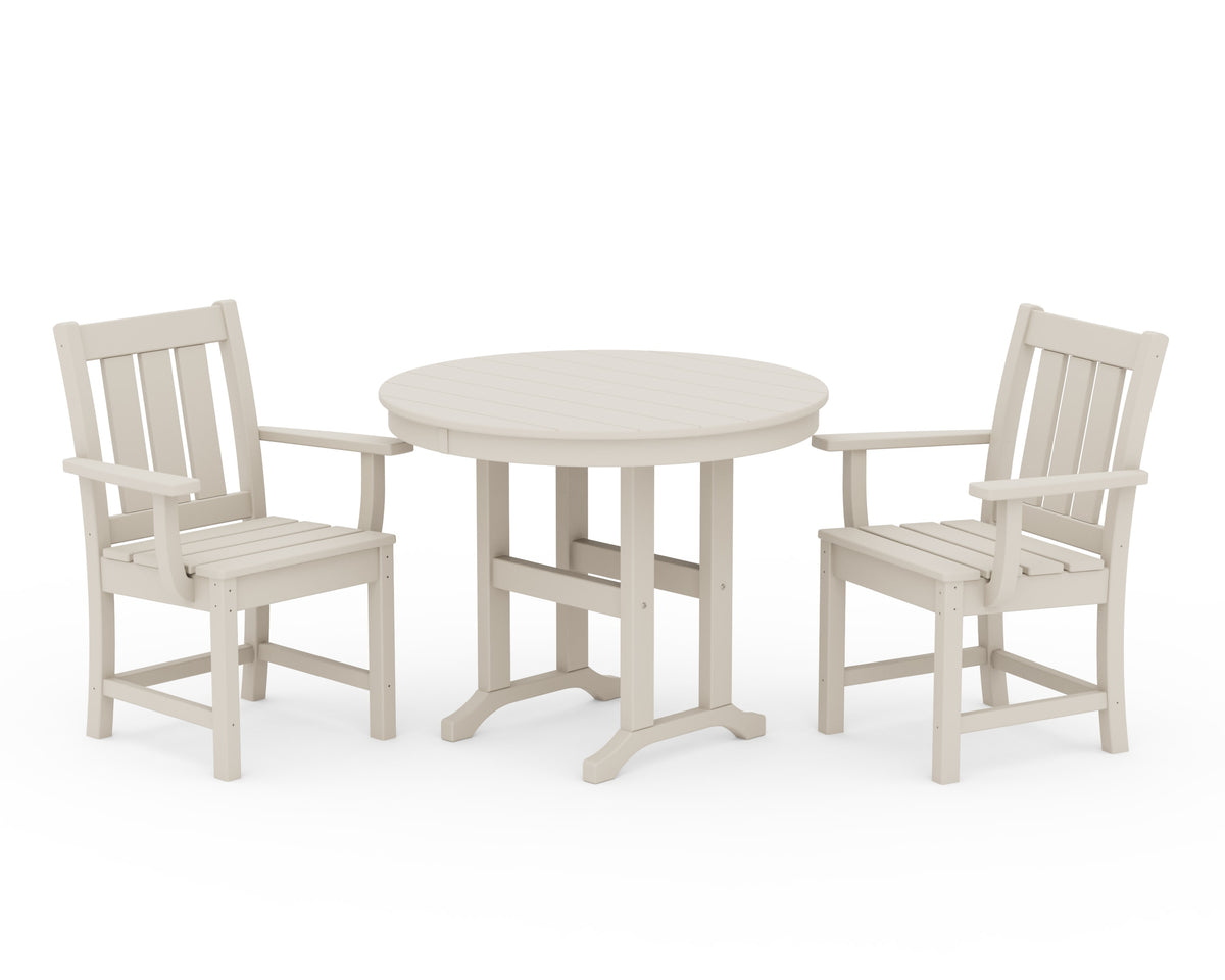 POLYWOOD Oxford 3-Piece Farmhouse Dining Set in Sand