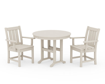 POLYWOOD Oxford 3-Piece Farmhouse Dining Set in Sand