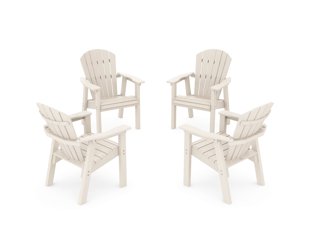 POLYWOOD Seashell 4-Piece Upright Adirondack Conversation Set in Sand