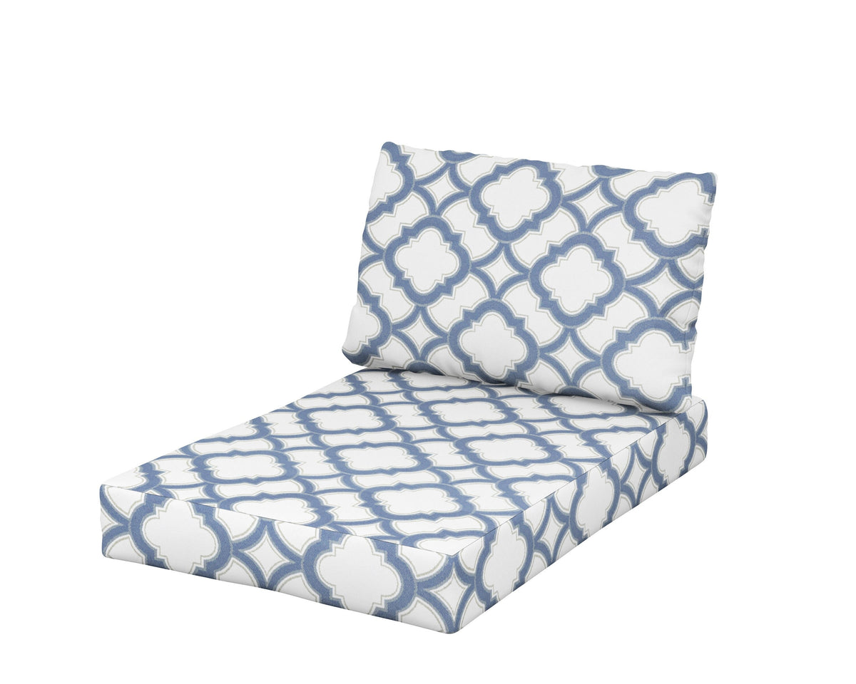 POLYWOOD Daybed Swing Seat/Back Cushion in Trellis Sky Blue