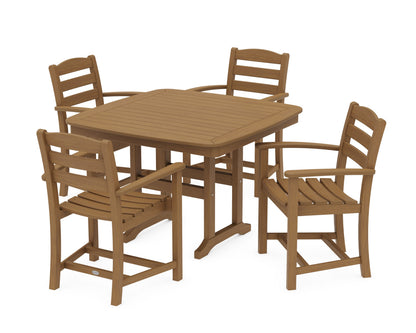 POLYWOOD La Casa Café 5-Piece Dining Set with Trestle Legs - 44" Table in Natural