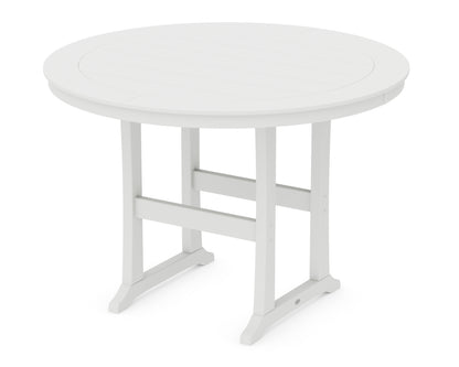 POLYWOOD Nautical Trestle 60" Round Bar Table in White