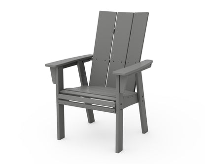 POLYWOOD Modern Curveback Adirondack Dining Chair in Slate Grey