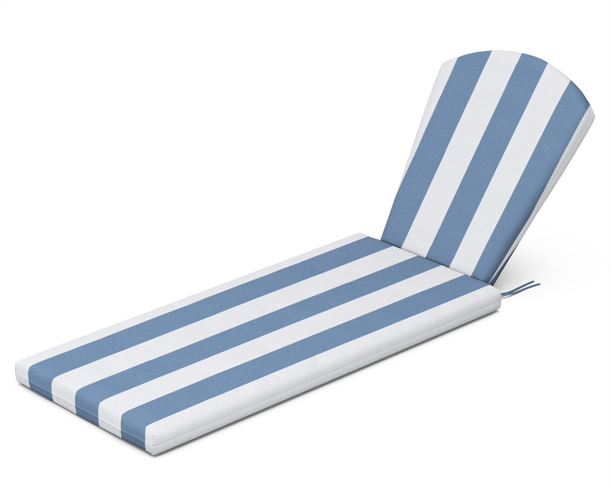 POLYWOOD Chaise Cushion in Cabana Stripe Sky Blue