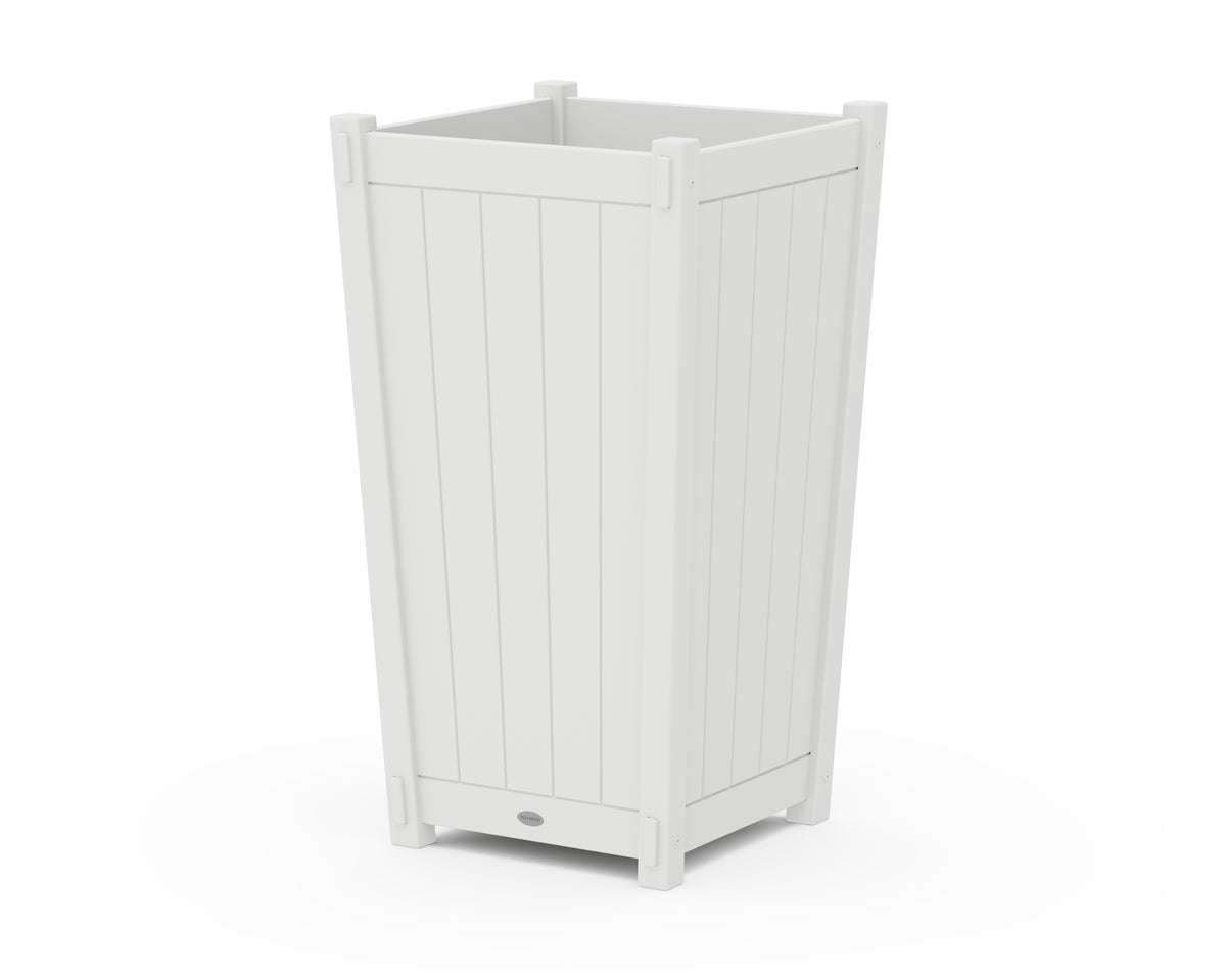 POLYWOOD Vineyard Large Tapered Square Tall Planter Box in White