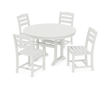 POLYWOOD La Casa Café 5-Piece Side Chair Dining Set - 48" Table in Vintage White
