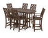 POLYWOOD Country Living Wovendale Arm Chair 7-Piece Bar Set in Mahogany