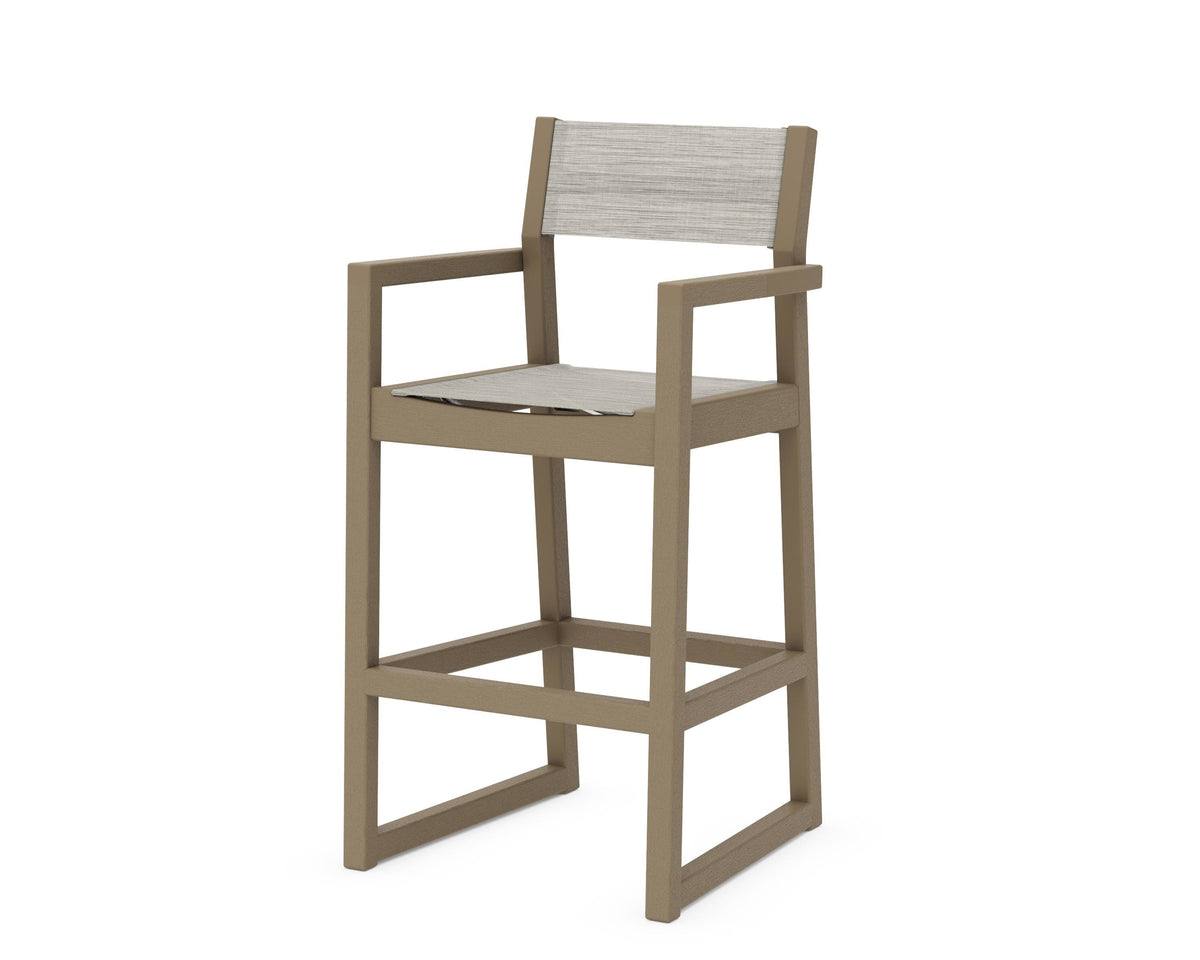 POLYWOOD EDGE Sling Bar Arm Chair in Vintage Sahara / Birch