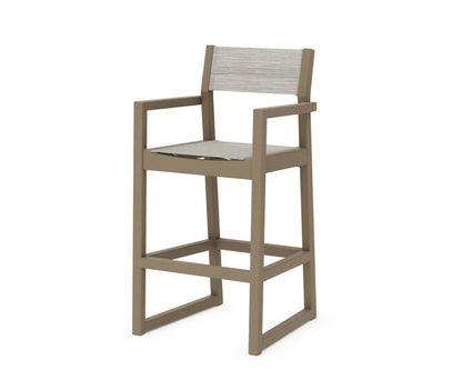 POLYWOOD EDGE Sling Bar Arm Chair in Vintage Sahara / Birch