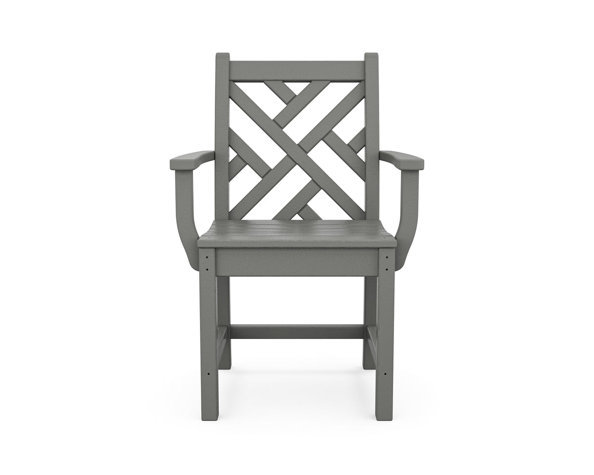 Alternate view of the POLYWOOD Chippendale Dining Arm Chair in Slate Grey