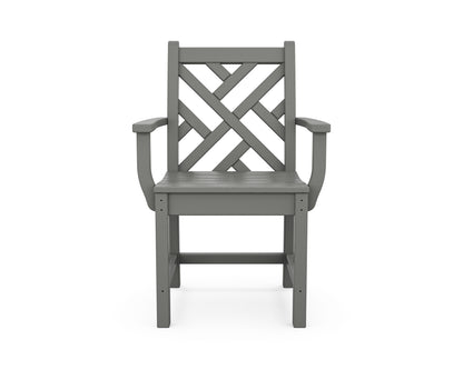 Alternate view of the POLYWOOD Chippendale Dining Arm Chair in Slate Grey