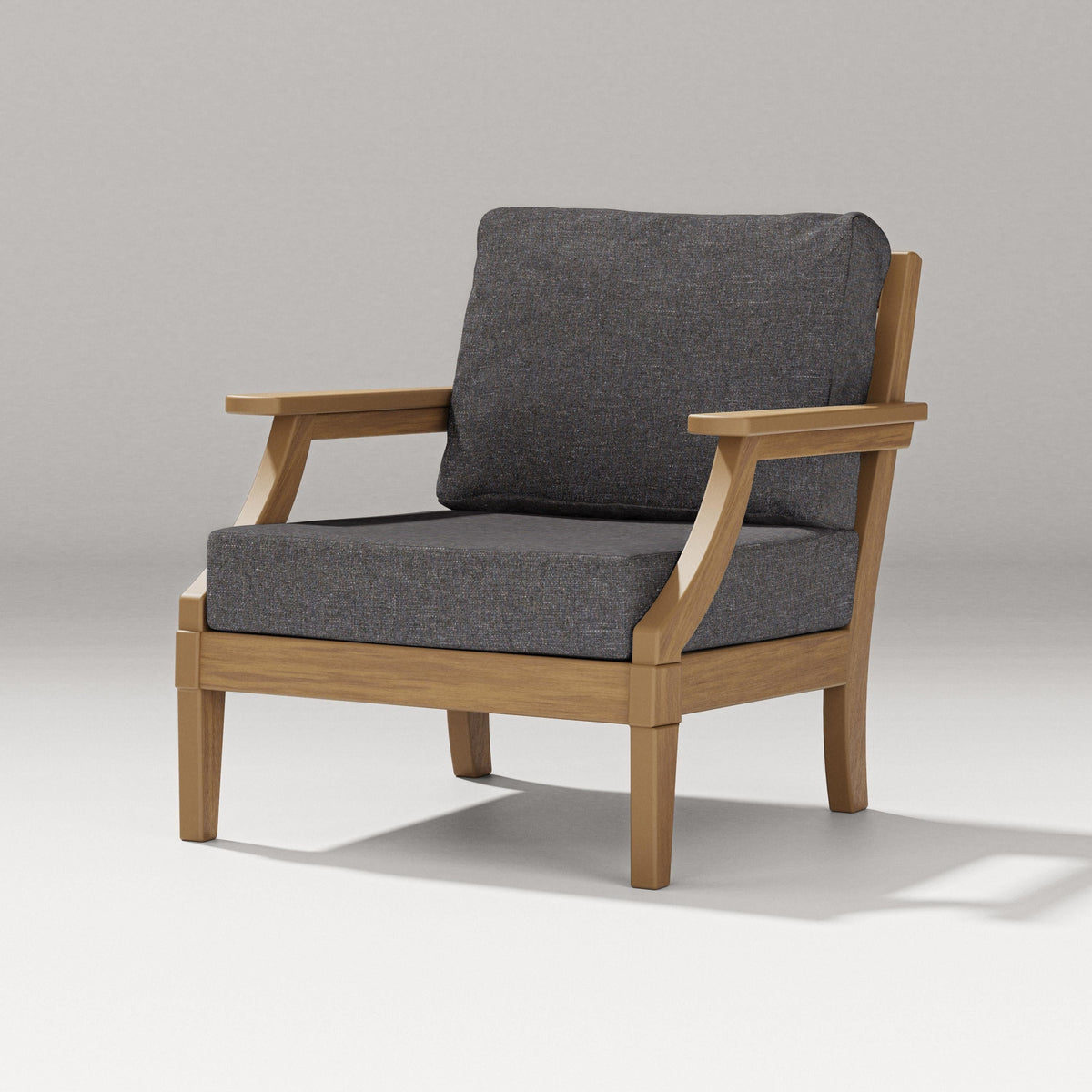 POLYWOOD Estate Lounge Chair in Natural / Ash Charcoal