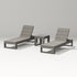 POLYWOOD PW Designer Series Latitude 3-Piece Lounge Chaise Set in Driftwood