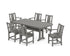 POLYWOOD Prairie Arm Chair 7-Piece Dining Set with Trestle Legs in Slate Grey