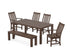 POLYWOOD Vineyard 6-Piece Parsons Dining Set with Bench with Vineyard Dining Side Chair in Mahogany