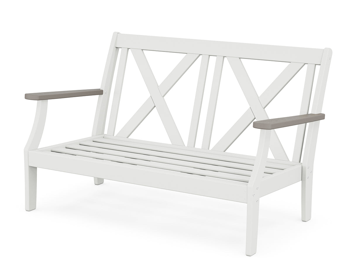 POLYWOOD Braxton Deep Seating Loveseat Frame in White / Driftwood