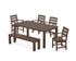 POLYWOOD Lakeside 6-Piece Parsons Dining Set with Bench in Mahogany
