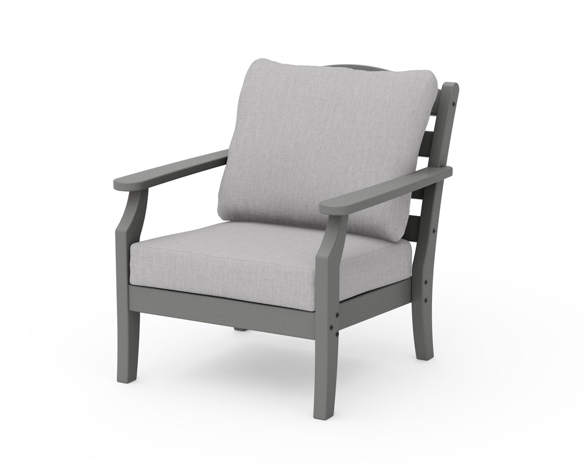 POLYWOOD Savannah Deep Seating Chair in Slate Grey / Granite