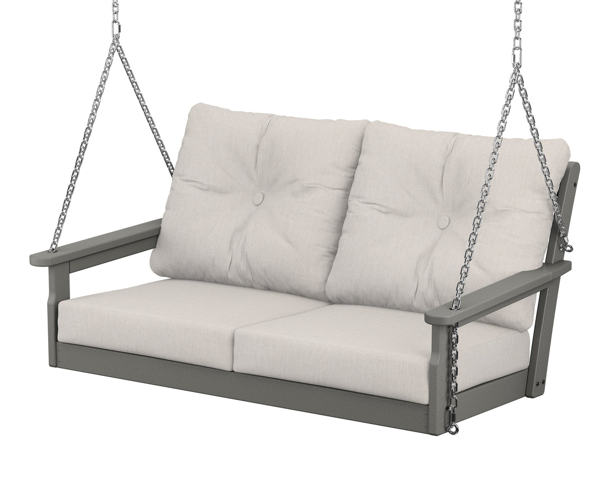 POLYWOOD Vineyard Deep Seating Swing in Slate Grey / Cast Ash