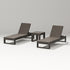 POLYWOOD PW Designer Series Latitude 3-Piece Lounge Chaise Set in Vintage Coffee