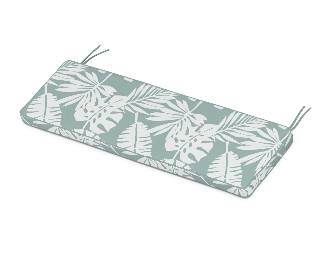 POLYWOOD Chinoiserie 60" Bench Seat Cushion in Leaf Glacier Spa
