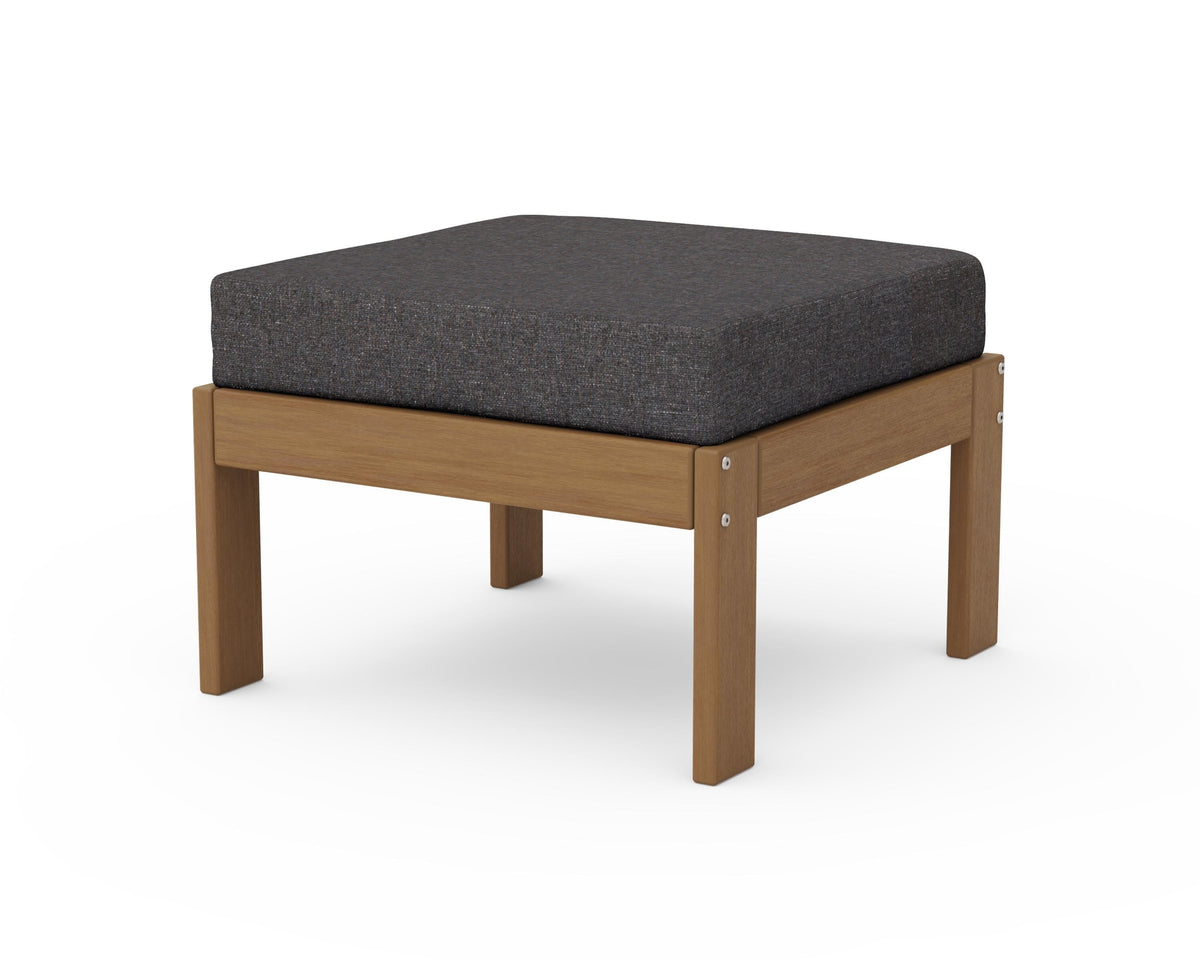 POLYWOOD Vineyard Modular Ottoman in Natural / Ash Charcoal