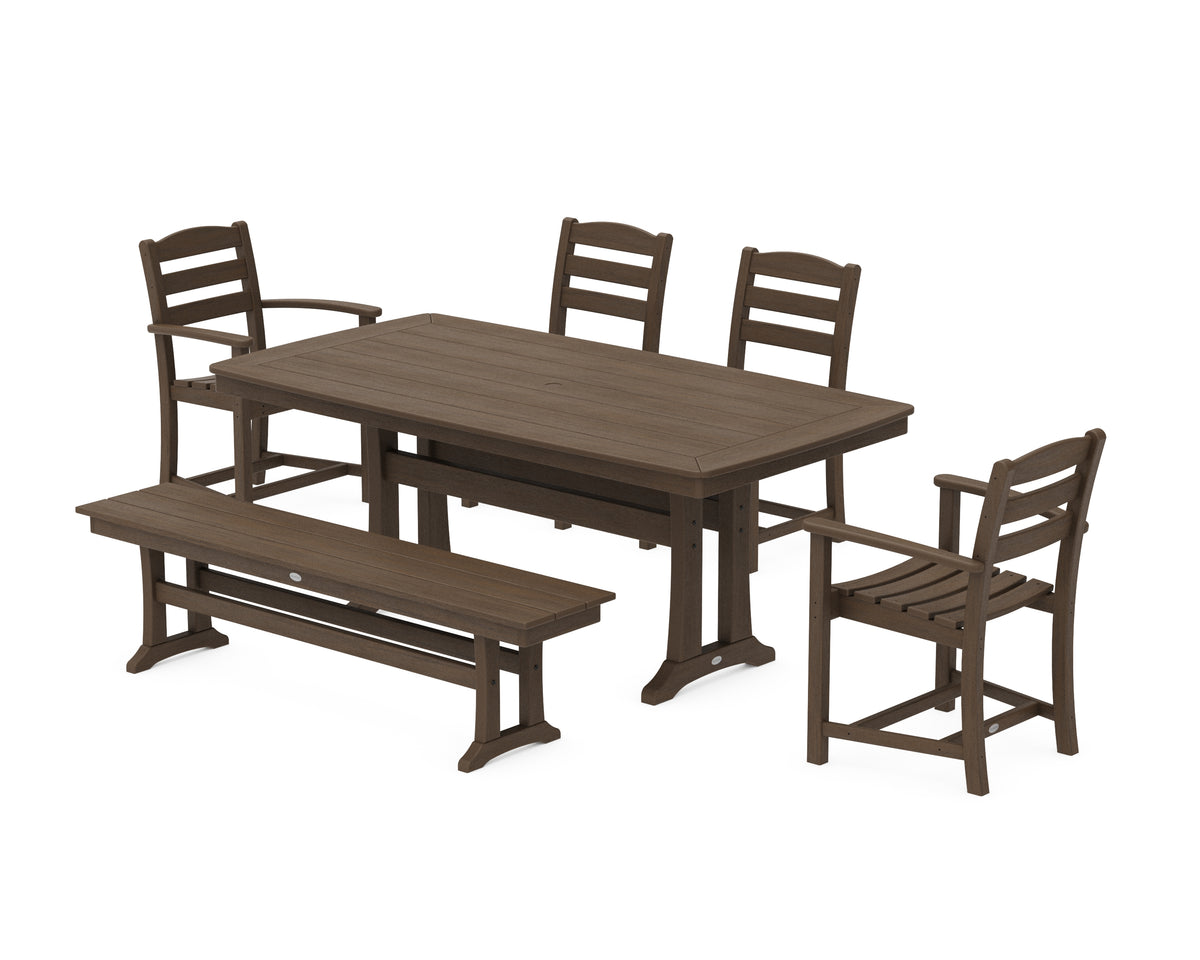 POLYWOOD La Casa Café 6-Piece Dining Set with Trestle Legs in Kona