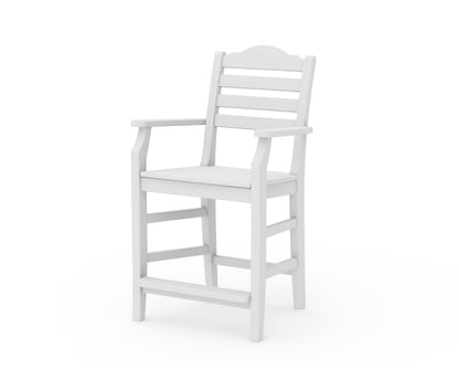 POLYWOOD Savannah Counter Arm Chair in White