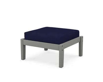 POLYWOOD Deep Seating Ottoman in Slate Grey / Navy