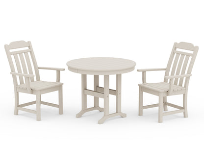 POLYWOOD Cottage 3-Piece Farmhouse Dining Set in Sand