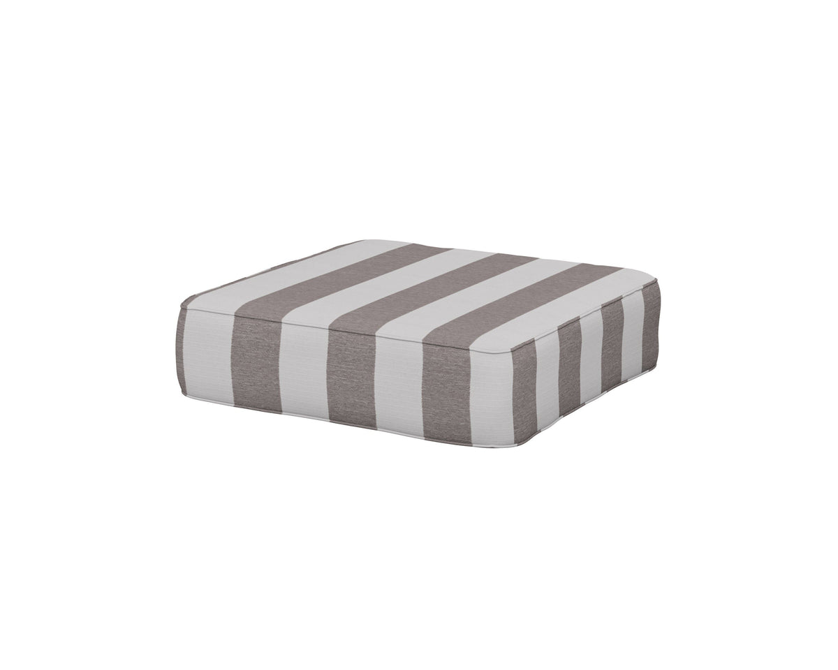 POLYWOOD Ateeva 4000 Ottoman Cushion in Cabana Stripe Grey Mist