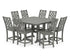 POLYWOOD Country Living Wovendale Side Chair 9-Piece Square Counter Set with Trestle Legs in Slate Grey