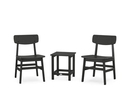 POLYWOOD Modern Studio Urban Chair 3-Piece Seating Set in Black