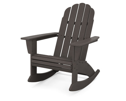 POLYWOOD Vineyard Curveback Adirondack Rocking Chair in Vintage Coffee