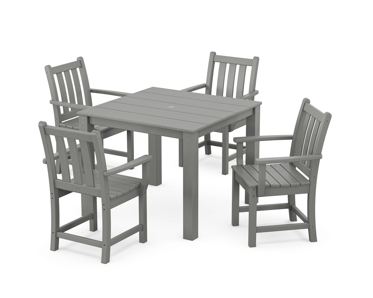 POLYWOOD Traditional Garden 5-Piece Parsons Dining Set in Slate Grey
