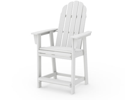 POLYWOOD Vineyard Curveback Adirondack Counter Chair in White