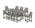 POLYWOOD Signature 9-Piece Counter Set with Trestle Legs in Slate Grey
