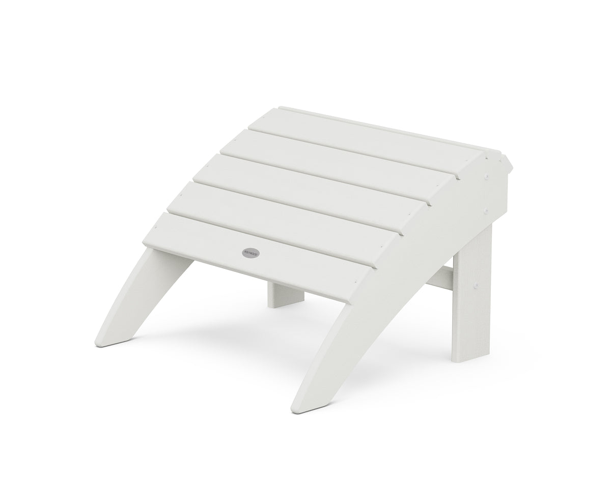 POLYWOOD Vineyard Curveback Adirondack Ottoman in Vintage White