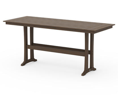 POLYWOOD Farmhouse Trestle 38" x 96" Bar Table in Kona