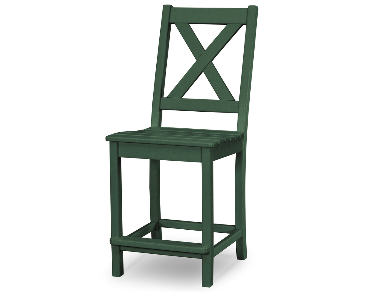 POLYWOOD Braxton Counter Side Chair in Green