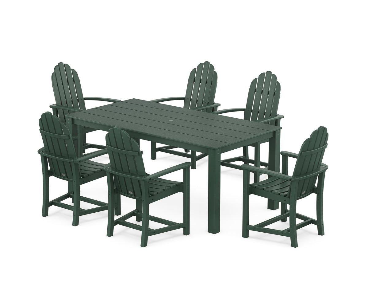 POLYWOOD Classic Adirondack 7-Piece Parsons Dining Set in Green