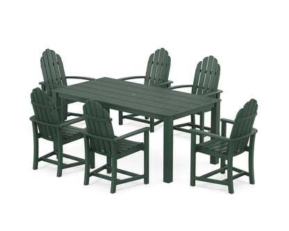 POLYWOOD Classic Adirondack 7-Piece Parsons Dining Set in Green